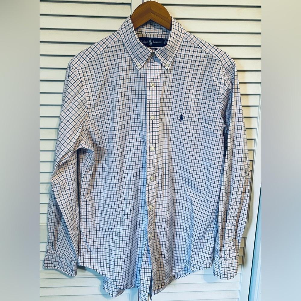 Ralph Lauren Mens Gingham Dress Shirt Size: Medium